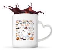 Otshirt Tasse Cœur Mon Fantome Préféré C'est Anne-Sophie - Mug - Idée Tasse Personnalisable en forme de Cœur Cadeau Anniversaire Fête Original Famille Travail Départ Collègue Retraite Noël.