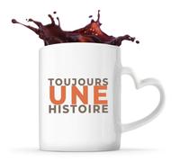 Otshirt Tasse Cœur Toujours une Histoire - Mug - Idée Tasse Personnalisable en forme de Cœur Cadeau Anniversaire Fête Original Famille Travail Départ Collègue Retraite Noël. - Terracotta&Marron - 1