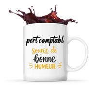 Otshirt Tasse Expert comptable - source de bonne humeur - Mug - Idée Cadeau Prénom Personnalisable Humour Anniversaire Fête Retraite Drôle Original Collègue