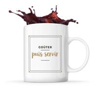 Otshirt Tasse Gouter Puis Servir - Mug - Idée Tasse Personnalisable Cadeau Anniversaire Fête Original Famille Travail Départ Collègue Retraite Noël. - Marron - 3