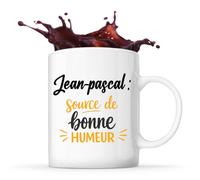 Otshirt Tasse Jean-pascal - source de bonne humeur - Mug - Idée Cadeau Prénom Personnalisable Humour Anniversaire Fête Retraite Drôle Original Collègue