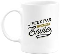 Otshirt Tasse j'peux pas j'ai pas envie ! | Mug Céramique 325ml, Imprimé en France, cadeau humour anniversaire original rigolo humoristique