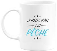 Otshirt Tasse j'peux pas j'ai pêche 2 | Mug Céramique 325ml, Imprimé en France, cadeau humour anniversaire original rigolo humoristique
