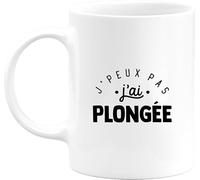 Otshirt Tasse j'peux pas j'ai plongée 2 | Mug Céramique 325ml, Imprimé en France, cadeau humour anniversaire original rigolo humoristique