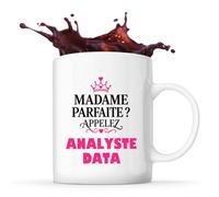 Otshirt Tasse Madame Parfaite Analyste Data - Mug - Idée Tasse Personnalisable Cadeau Anniversaire Fête Original Famille Travail Départ Collègue Retraite Noël.