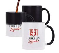 Otshirt Tasse Magique 1931 l'année des légendes | Mug | Idée Tasse Personnalisable qui change de couleur Cadeau Anniversaire Fête Original Famille Travail Départ Collègue Retraite Noël.