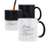 Otshirt Tasse Magique Bridge copines apéro | Mug | Idée Tasse Personnalisable qui change de couleur Cadeau Anniversaire Fête Original Famille Travail Départ Collègue Retraite Noël.