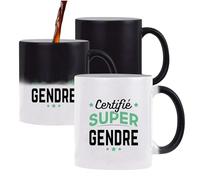 Otshirt Tasse Magique Certifié Super Gendre | Mug qui change couleur avec la chaleur | Idée Cadeau Gendre Beau Fils Humour Original Noël Anniversaire Famille Drôle Unique