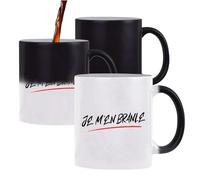 Otshirt Tasse Magique Je m'en Branle | Mug qui change couleur avec la chaleur | Idée Cadeau Humour Drôle Marrant Beauf Original Anniversaire Fête