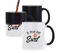 Otshirt Tasse Magique Je peux pas j’ai surf | Mug | Idée Tasse Personnalisable qui change de couleur Cadeau Anniversaire Fête Original Famille Travail Départ Collègue Retraite Noël.