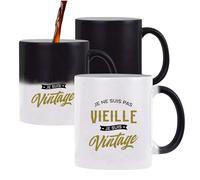 Otshirt Tasse Magique Je Suis Vintage | Mug qui change couleur avec la chaleur | Idée Cadeau Humour Drôle Marrant Original Anniversaire Fête