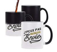 Otshirt Tasse Magique J'peux Pas j'ai Pas Envie ! | Mug qui change couleur avec la chaleur | Idée Cadeau Humour Drôle Marrant Beauf Original Anniversaire Fête