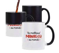 Otshirt Tasse Magique La meilleure Manager | Mug | Idée Tasse Personnalisable qui change de couleur Cadeau Anniversaire Fête Original Famille Travail Départ Collègue Retraite Noël.