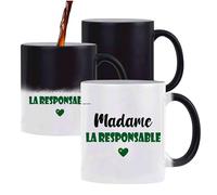 Otshirt Tasse Magique Madame la responsable - Mug - Idée Tasse Personnalisable Cadeau Anniversaire Fête Original Famille Travail Départ Collègue Retraite Noël. (Vert)