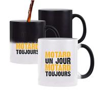 Otshirt Tasse Magique Motard un Jour Motard Toujours | Mug qui change couleur avec la chaleur | Idée Cadeau Mob Mobeur Passion Moto Humour Original Anniversaire Noël Rider Biker Drôle