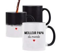 Otshirt Tasse Magique Pas Cher Meilleur Papa Du Monde | Mug qui change couleur avec la chaleur | Idée Cadeau Père Humour Original Noël Anniversaire Fête des Pères Famille Amour Naissance Retraite
