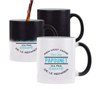 Otshirt Tasse Magique Rien n'est Cassé Papounet | Mug qui change couleur avec la chaleur | Idée Cadeau Père Humour Original Noël Anniversaire Fête des Pères Famille Amour Naissance Retraite