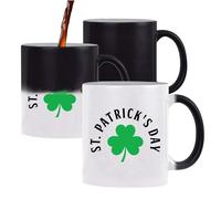 Otshirt Tasse Magique St Patrick's Day | Mug qui change couleur avec la chaleur | Idée Cadeau Saint Patrick Humour Shamrock Lutin Drôle Fête