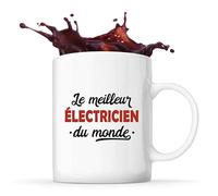 Otshirt Tasse Meilleur Électricien du monde 2| Mug | Idée Tasse Personnalisable Cadeau Anniversaire Fête Original Famille Travail Départ Collègue Retraite Noël
