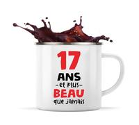 Otshirt Tasse Métal 17 ans et plus beau que jamais | 360 ml Mug Émaillé Métallique | Idée Cadeau Anniversaire Humour Drôle Mignon Original Fête
