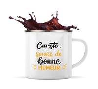 Otshirt Tasse Métal Cariste - source de bonne humeur - Mug - Idée Tasse Personnalisable en Métal Cadeau Anniversaire Camping Fête Original Famille Travail Départ Collègue Retraite Noël.