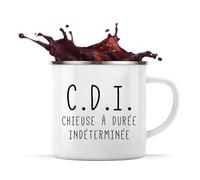 Otshirt Tasse Métal Chieuse Indeterminée | 360 ml Mug Émaillé Métallique | Idée Cadeau Petite Amie Copine Femme Parfaite Drôle Humour Original Anniversaire Amour Unique