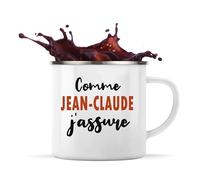 Otshirt Tasse Métal Comme Jean-Claude J'assure - Mug Emaillé - Idée Tasse Métal Personnalisable Cadeau Anniversaire Fête Original Famille Travail Départ Collègue Retraite Noël.