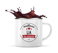 Otshirt Tasse Métal de la Meilleure Lia du monde 1- Mug Emaillé - Idée Tasse Métal Personnalisable Cadeau Anniversaire Fête Original Famille Travail Départ Collègue Retraite Noël.