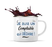 Otshirt Tasse Métal d'un Comptable qui déchire - Mug Emaillé - Idée Tasse Métal Personnalisable Cadeau Anniversaire Fête Original Famille Travail Départ Collègue Retraite Noël.