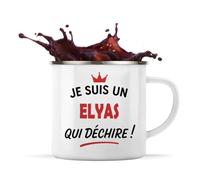 Otshirt Tasse Métal d'un Elyas qui déchire 2- Mug Emaillé - Idée Tasse Métal Personnalisable Cadeau Anniversaire Fête Original Famille Travail Départ Collègue Retraite Noël.