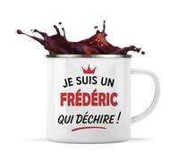 Otshirt Tasse Métal d'un Frédéric qui déchire 2- Mug Emaillé - Idée Tasse Métal Personnalisable Cadeau Anniversaire Fête Original Famille Travail Départ Collègue Retraite Noël.