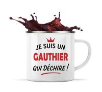 Otshirt Tasse Métal d'un Gauthier qui déchire 2- Mug Emaillé - Idée Tasse Métal Personnalisable Cadeau Anniversaire Fête Original Famille Travail Départ Collègue Retraite Noël.