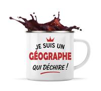 Otshirt Tasse Métal d'un Géographe qui déchire 2- Mug Emaillé - Idée Tasse Métal Personnalisable Cadeau Anniversaire Fête Original Famille Travail Départ Collègue Retraite Noël.