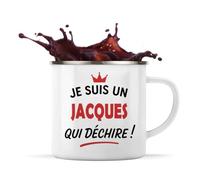 Otshirt Tasse Métal d'un Jacques qui déchire 2- Mug Emaillé - Idée Tasse Métal Personnalisable Cadeau Anniversaire Fête Original Famille Travail Départ Collègue Retraite Noël.