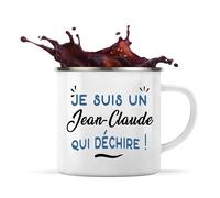 Otshirt Tasse Métal d'un Jean-Claude qui déchire - Mug Emaillé - Idée Tasse Métal Personnalisable Cadeau Anniversaire Fête Original Famille Travail Départ Collègue Retraite Noël.