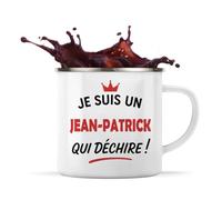 Otshirt Tasse Métal d'un Jean-Pascal qui déchire 2- Mug Emaillé - Idée Tasse Métal Personnalisable Cadeau Anniversaire Fête Original Famille Travail Départ Collègue Retraite Noël.