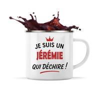 Otshirt Tasse Métal d'un Jérémie qui déchire 2- Mug Emaillé - Idée Tasse Métal Personnalisable Cadeau Anniversaire Fête Original Famille Travail Départ Collègue Retraite Noël.
