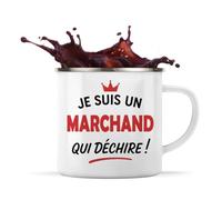 Otshirt Tasse Métal d'un Marchand qui déchire 2- Mug Emaillé - Idée Tasse Métal Personnalisable Cadeau Anniversaire Fête Original Famille Travail Départ Collègue Retraite Noël.