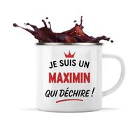 Otshirt Tasse Métal d'un Maximin qui déchire 2- Mug Emaillé - Idée Tasse Métal Personnalisable Cadeau Anniversaire Fête Original Famille Travail Départ Collègue Retraite Noël.