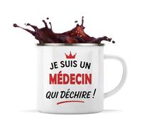 Otshirt Tasse Métal d'un Médecin qui déchire 2- Mug Emaillé - Idée Tasse Métal Personnalisable Cadeau Anniversaire Fête Original Famille Travail Départ Collègue Retraite Noël.