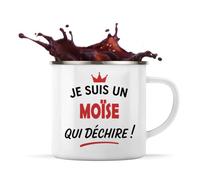 Otshirt Tasse Métal d'un Moïse qui déchire 2- Mug Emaillé - Idée Tasse Métal Personnalisable Cadeau Anniversaire Fête Original Famille Travail Départ Collègue Retraite Noël.