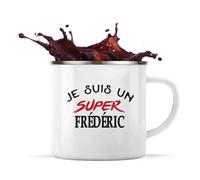 Otshirt Tasse Métal d'un Super Frédéric - Mug Emaillé - Idée Tasse Métal Personnalisable Cadeau Anniversaire Fête Original Famille Travail Départ Collègue Retraite Noël.