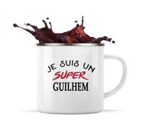 Otshirt Tasse Métal d'un Super Guilhem - Mug Emaillé - Idée Tasse Métal Personnalisable Cadeau Anniversaire Fête Original Famille Travail Départ Collègue Retraite Noël.