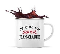 Otshirt Tasse Métal d'un Super Jean-Claude - Mug Emaillé - Idée Tasse Métal Personnalisable Cadeau Anniversaire Fête Original Famille Travail Départ Collègue Retraite Noël.