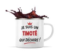 Otshirt Tasse Métal d'un Timoté qui déchire 2- Mug Emaillé - Idée Tasse Métal Personnalisable Cadeau Anniversaire Fête Original Famille Travail Départ Collègue Retraite Noël.