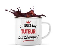 Otshirt Tasse Métal d'un Tuteur qui déchire 2- Mug Emaillé - Idée Tasse Métal Personnalisable Cadeau Anniversaire Fête Original Famille Travail Départ Collègue Retraite Noël.