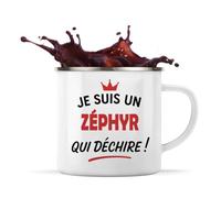 Otshirt Tasse Métal d'un Zéphyr qui déchire 2- Mug Emaillé - Idée Tasse Métal Personnalisable Cadeau Anniversaire Fête Original Famille Travail Départ Collègue Retraite Noël.