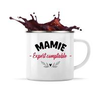 Otshirt Tasse Métal d'une Mamie Expert comptable - Mug Emaillé - Idée Tasse Métal Personnalisable Cadeau Anniversaire Fête Original Famille Travail Départ Collègue Retraite Noël.