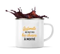 Otshirt Tasse Métal Guillemette ne fait pas les choses a moitie - Mug - Idée Tasse Personnalisable en Métal Cadeau Anniversaire Camping Fête Original Famille Travail Départ Collègue Retraite Noël.