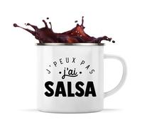 Otshirt Tasse Métal J'peux Pas j'ai Salsa | 360 ml Mug Émaillé Métallique | Idée Cadeau Danse Latine Sport Humour Original Anniversaire